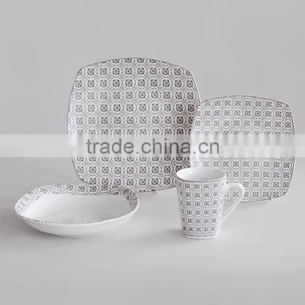 20pcs Square Shape Porcelain Dinnerware Set,16pcs Square Shape Dinner Set With Decal,porcelain Dinnerware Set photo-2