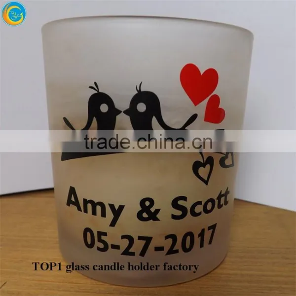 Custom Set 3 Laser Cut Glass Candle Holders Printed Personalized Votive Holders photo-5