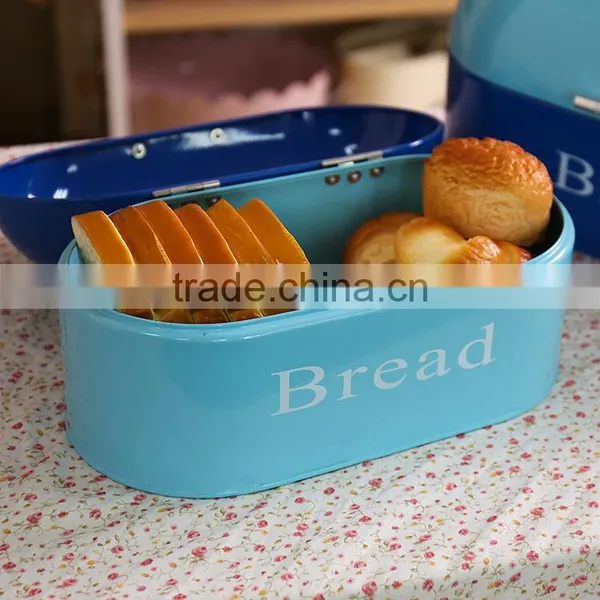 Bright Color Vintage Metal Bread Storage Box/Bread Canister/Metal Bread Tin photo-2