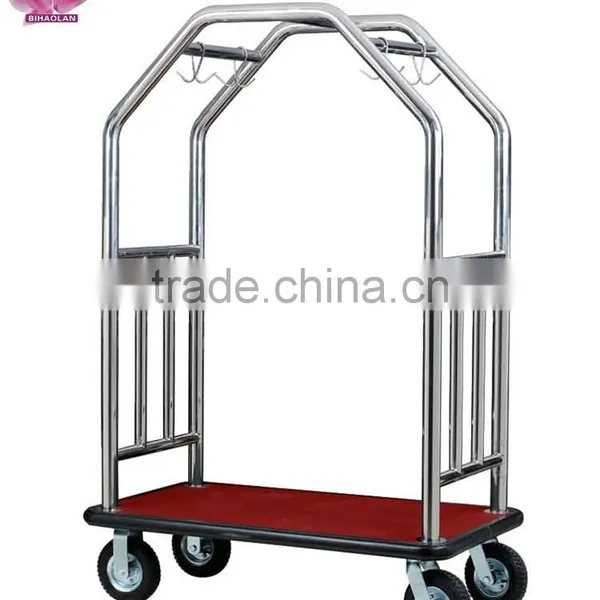 Gold Hotel Luggage Trolley Bellboy Serve Trolley Factory Price BY-388 photo-2