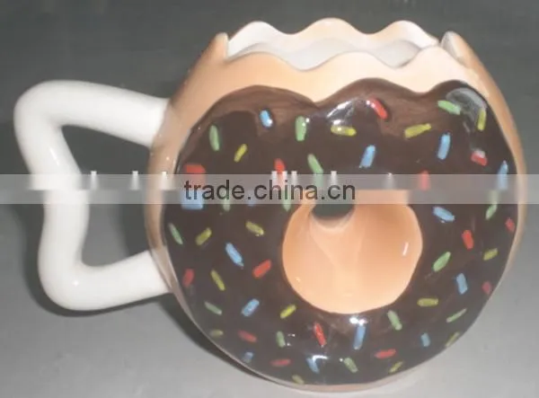 Lovely Ceramic Donuts Mug Chocolate Glaze Doughnut CoffeeMug With Sprinkles photo-6