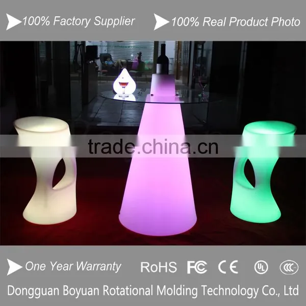 Infrared Remote Control Glass Top Round Led Plastic Rotating Coffee Tables photo-5