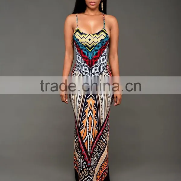 Walson 2017 Fashion Boho Dress Bodycon Printed Dress Beach Women Dress photo-2