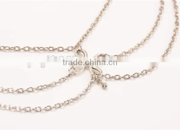 Silver Tone Three Layers Chinese Knot Simple Anklet Foot Chain photo-3