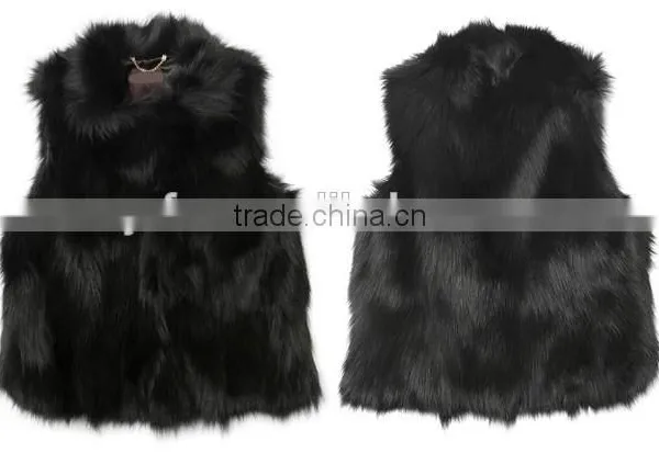 YRFUR YR030B Basic Style Good Quality Women Genuine Fox Belly Fur Vest photo-2