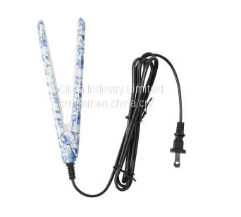 Blue White Porcelain CNV Mini Hair Straightener Iron,Travel Hair Straightener Iron,portable Mini Hair Iron