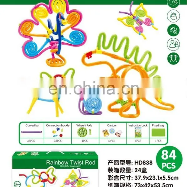 Hot Sales High Quality Educational DIY Kids Raibow Twist Rods Toys photo-2
