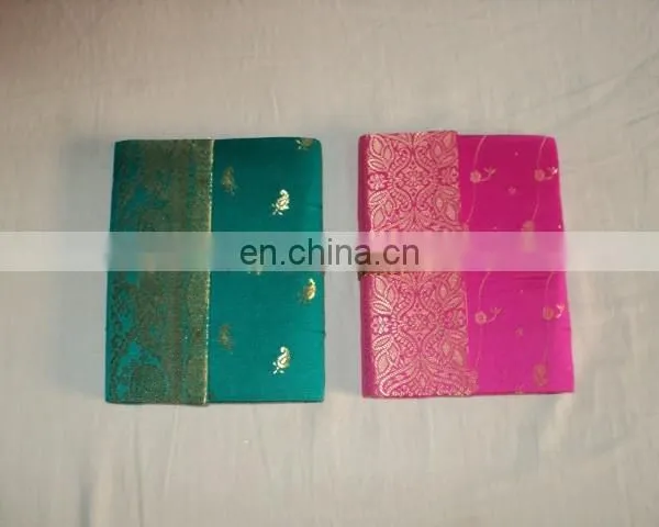 SAREE COVERED PAPER NOTEBOOKS SET OF 3 PCS SET photo-3