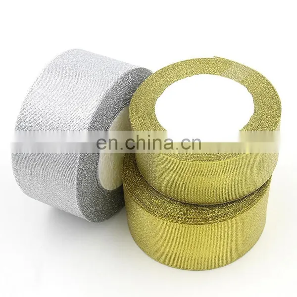 2015 Hot Sale Christmas Gold And Sliver Burlap Ribbon