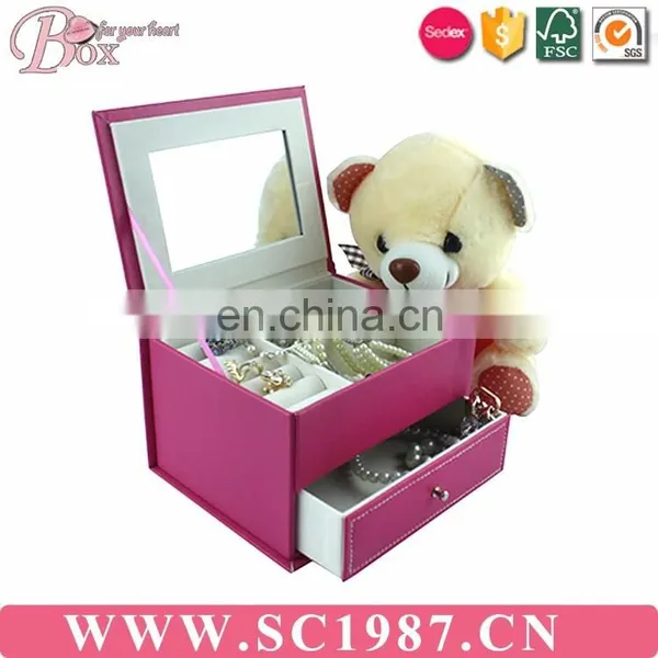 Magic Pink Drawer Jewelry Box With Miror photo-2