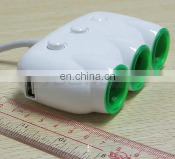 3Way Car Cigarette Lighter Socket Splitter DC Power Charger Adapter 2 USB Port 12V/24V photo-4