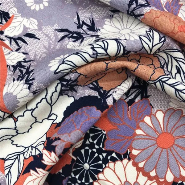Latest Design Cheap Fancy Custom Digital Printed Rayon Silk Fabric photo-4
