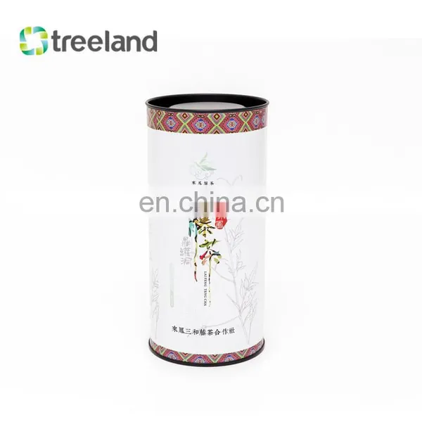 Wholesale Eco-friendly Paper Cardboard Tube Can for Tea With Metal Cover photo-2