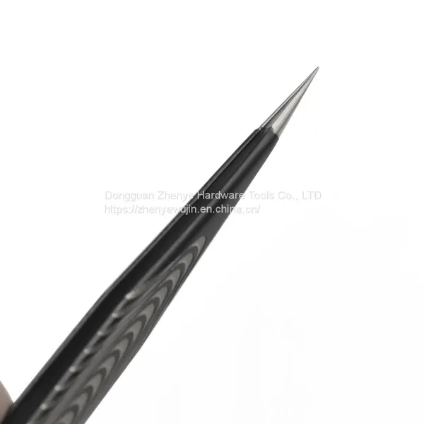 Anti Static High-grade Professional Precision Wear-resistant Eyelash Grafting Tweezers Planting Eyelash Clip Black Straight Elbow ESD-10 Textured Tweezers photo-3