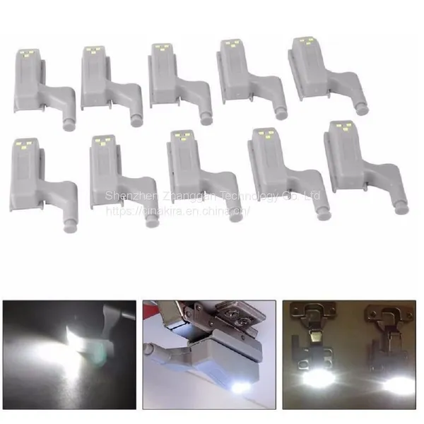 Intelligent Induction Cabinet Hinge LED Light Lamp Cupboard Night Light with Automatic Switch for Home Kitchen Office Hotel Wardrobe Cupboard(White Light Without Battery)