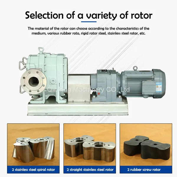 QinPing QP150S Stainless Steel Lobe Pump Servo Motor Transport High Viscosity Fluid Medium photo-4