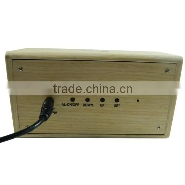 LED Wooden Digital Table Clock With Touch Function for Snooze photo-3