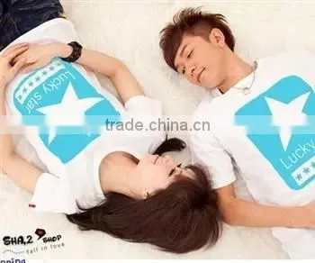 2015 Summer Fashion New Design Students Sweethearts Outfit Pentagram Render Unlined Upper Garment Printing Short Sleeve t Shirt photo-3