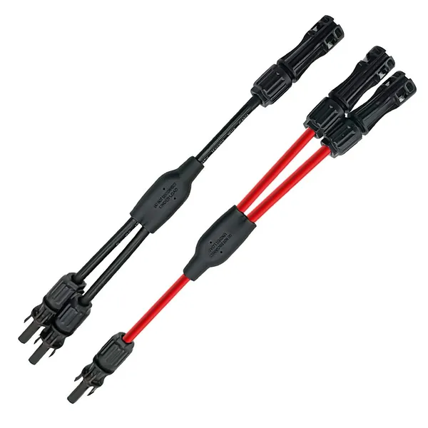 DC1500V Solar Panel Wiring Harness Y Type 2 in 1 Cable Branch Without Connector