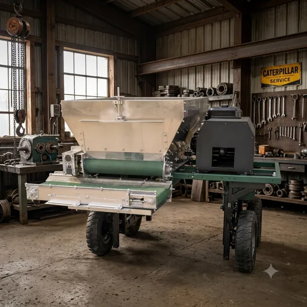 Gasoline Generator Powered Remote Control Fertilizer Spreader Long Endurance Side Conveyor Manure Carrier
