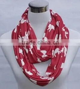 Greek Red White Animal Elephant Infinity Scarf Circle Scarves Ring DST Delta Sigma Theta Scarf Inspired Gift photo-5