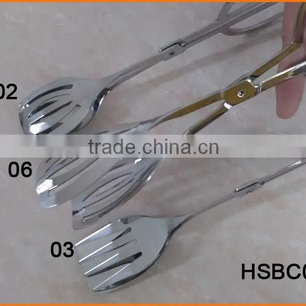 HSBC04 Stainless Steel Scissors Shape Food Tongs photo-3