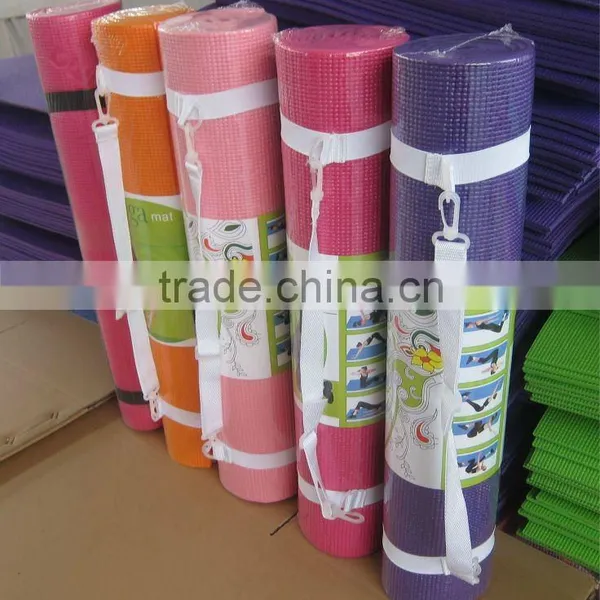 6mm Eco Friendly Pvc Yoga Mat With Shoulder Straps