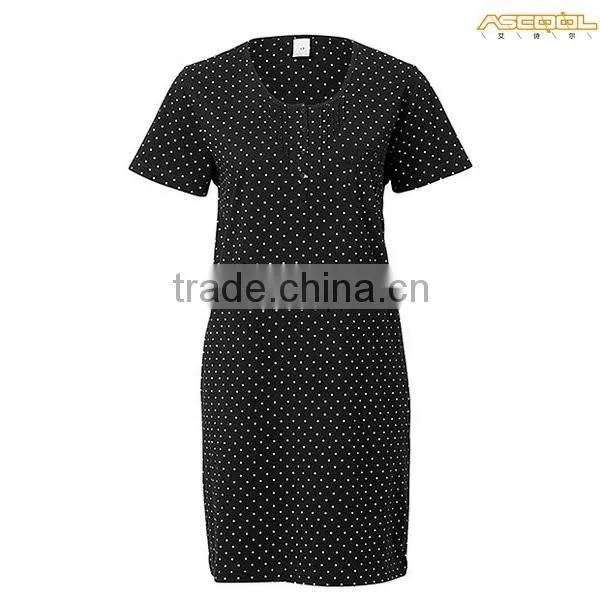 Customer Design Comfortable Knitted Cotton Ladies Nightgowns photo-2