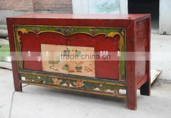 Chinese Antique Furniture/Mongolia Reproduction Cabinet/hand-painting Cabinet photo-2
