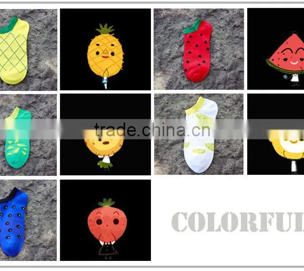 New Design Summer and Autumn Colorful Fruit Socks Combed Cotton Women Ankles photo-3