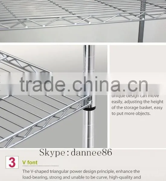 Heavy Duty Chrome Mobile Wire 4-Shelf Shelving (48"W x 18"D x 74"H) photo-5