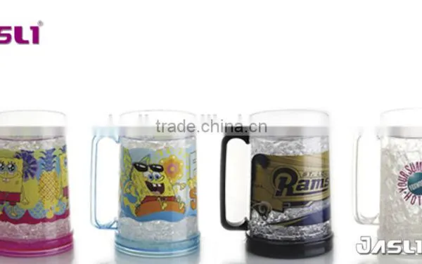 Hot Sale Summer Wal-Mart Audited Plastic Double Wall Gel Beer Freezer Mug,frosty Mug,ice Mug photo-2