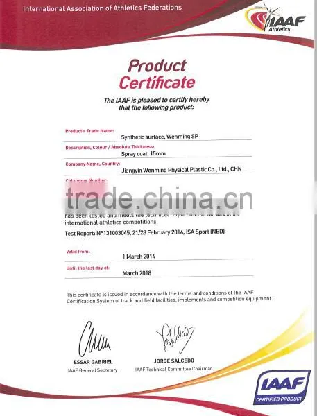 IAAF Certificated Spray-coat System Polyurethane Athletic Running Track photo-6