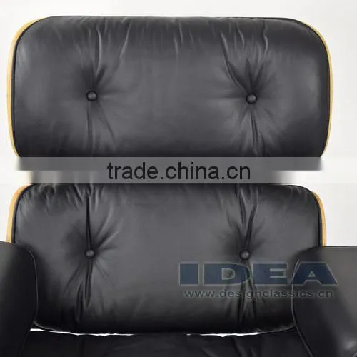 Replica Charles Lounge Chair Walnut Veneer Black Leather photo-4