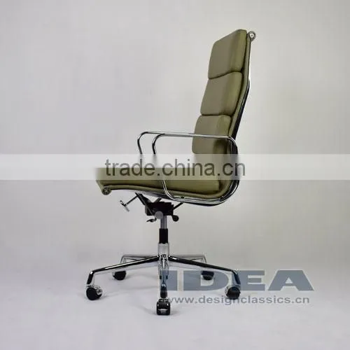 Replica EA219 Charles and Ray High Back Soft Pad Desk Chair- Grey Color Genuine Leather photo-3