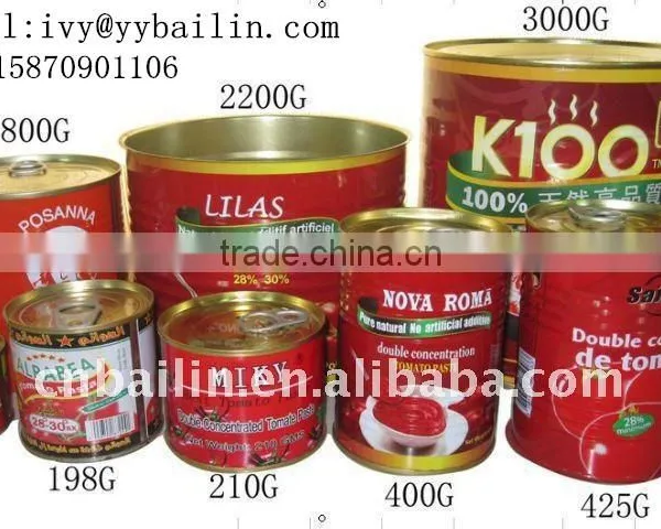 China Hot Sell Canned Tomato Paste 70g*100tins,food Tin Can Making Machine photo-3