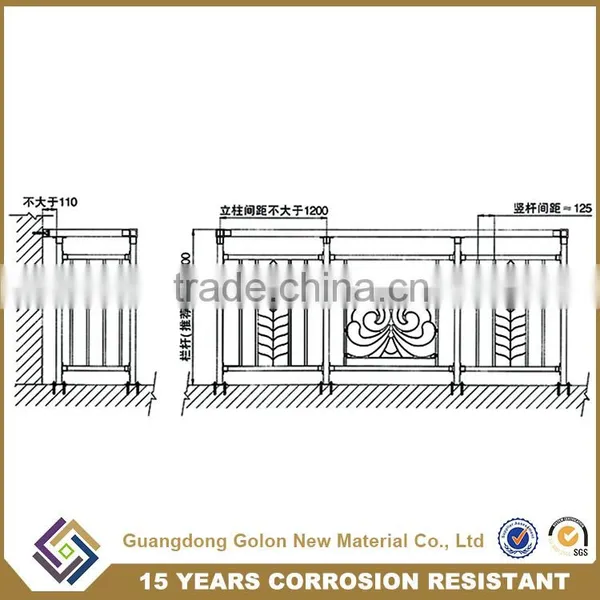 High Quality Balcony Railing /iron Grill Design for Veranda photo-3
