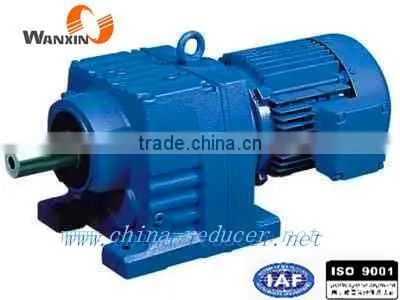Cast Iron Inline Shaft Helical Gear Drive Reducer With Electric Motor R Series