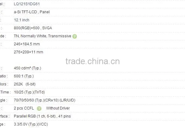12.1 Inch LQ121S1DG61 A-Si TFT-LCD Panel For SHARP photo-3