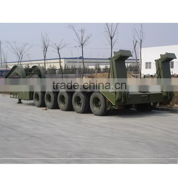 3 Axle Used Low Bed Truck Trailer 100t and 50 Tons Low Bed Semi Trailer for Sale