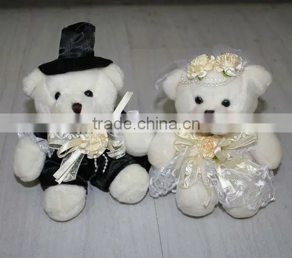 8" Plush White Wedding Favor Dress Lover Teddy Bear