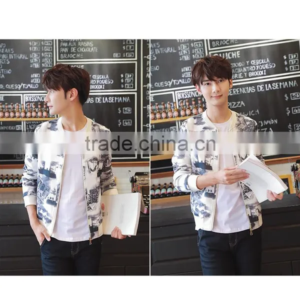 OEM Brand Young Men and Women Jackets Couples Outfits Clothing Print Zipper Cardigan Coat Baseball Outfitting photo-4