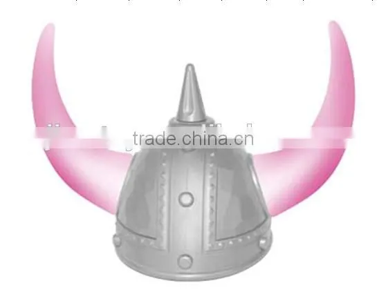 Golden Warrior Plastic Viking Helmet With Light Up Horns Flashing Purple Light photo-5
