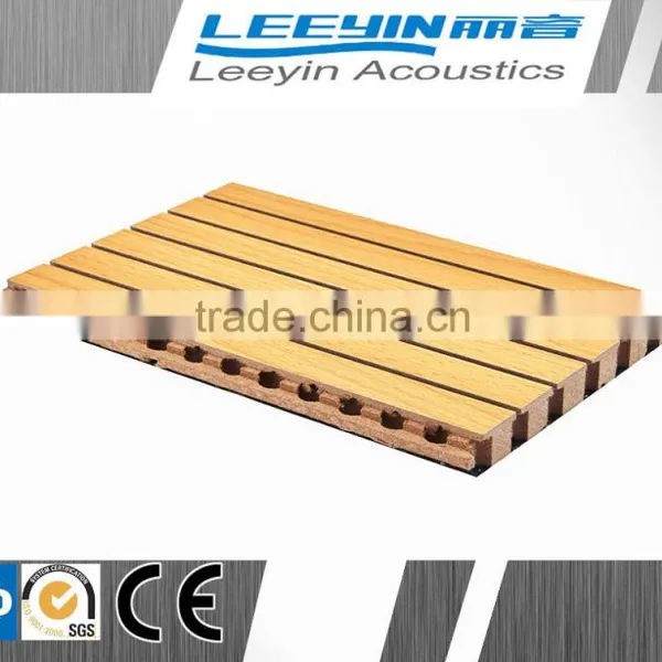 Pvc Interior Wood Wall Cladding Groove Acoustic Panel for Gymnasiums and Studios photo-5