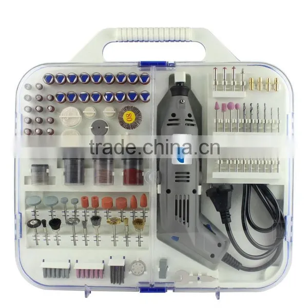 DCCRAFT DM-130 Variable-speed Corded 130w 210pcs Rotary Tool and Accessory Kit