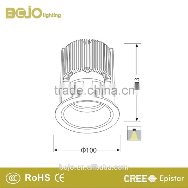 Recessed 15w Cob Led Spot Light With Champagne Silver Reflector photo-4