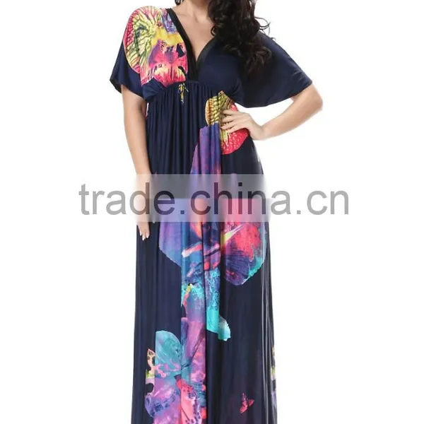 Hot Sey V Collar Beach Resort Beach Dress Code Plus Silk Dress in Summe photo-4