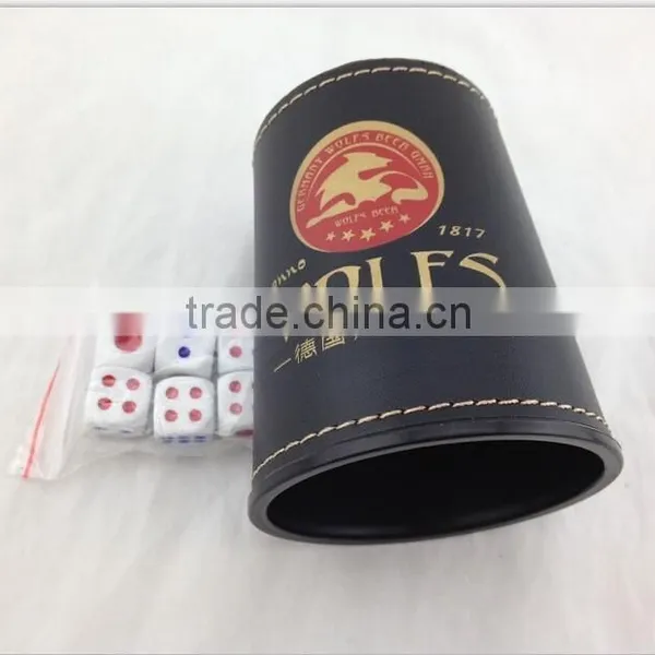 Custom Leather Dice Cup With Printed Logo photo-4
