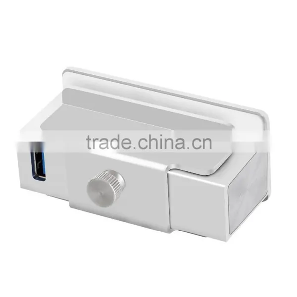 CZH 4 Ports Aluminum USB 3.0 Hub for LCD Display, Shelves or Desks That is 1" Thick or Less [sliver] photo-4