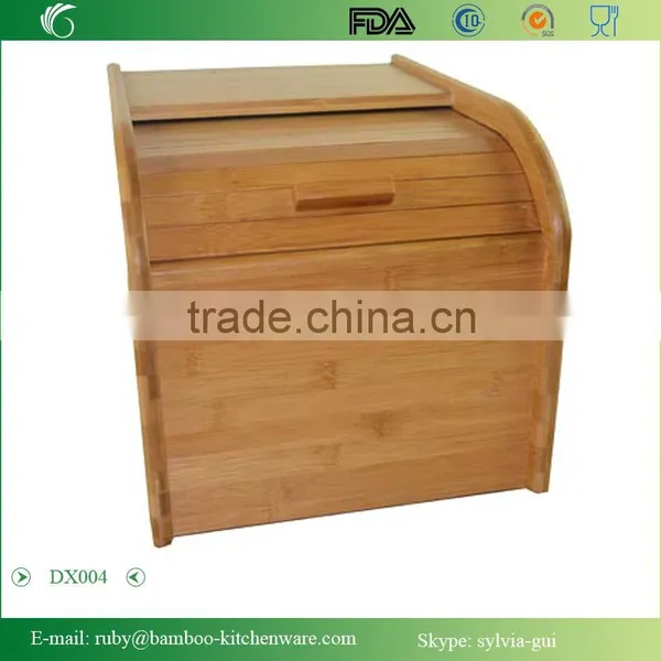 DX004/Bamboo Rice Holder Exquisite Bamboo Sliding Lid Rolltop Loaves Bread Box Storage Bin photo-5